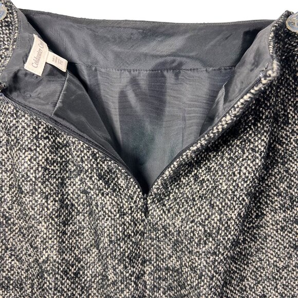 NWT Coldwater Creek Tweed Shimmer Pencil Skirt Black White Metallic Sparkles 10P - Picture 2 of 12